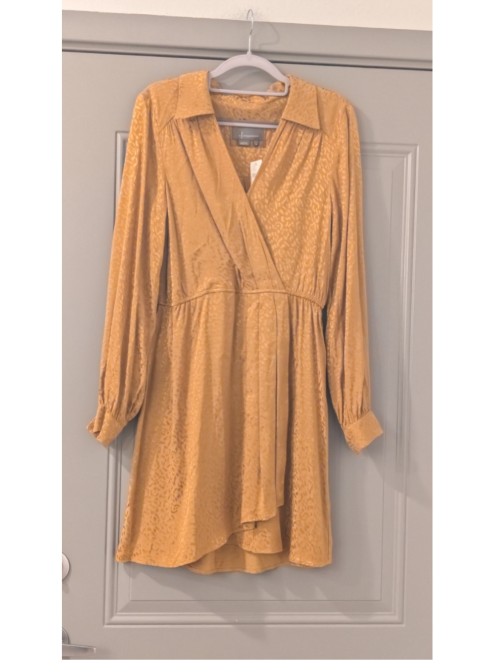 Women's Anthropologie Mini Dress Size S Gold Animal Print